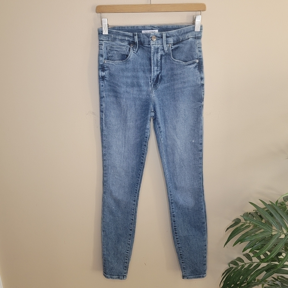 Good American Good Waist Skinny Jeans with Light Distressing Size 2